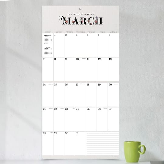 2027 Big Grid-Floral Wall Calendar